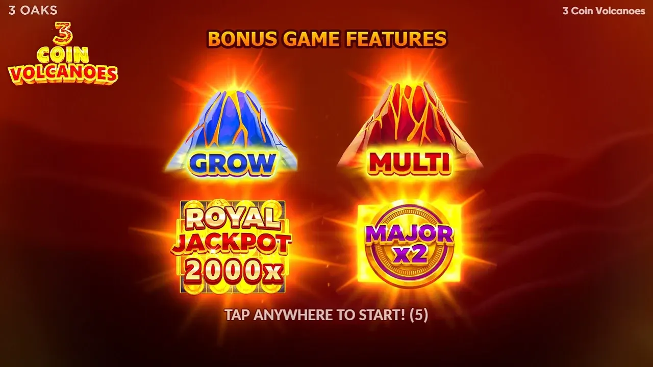 3 Coin Volcanoes game display, view 2