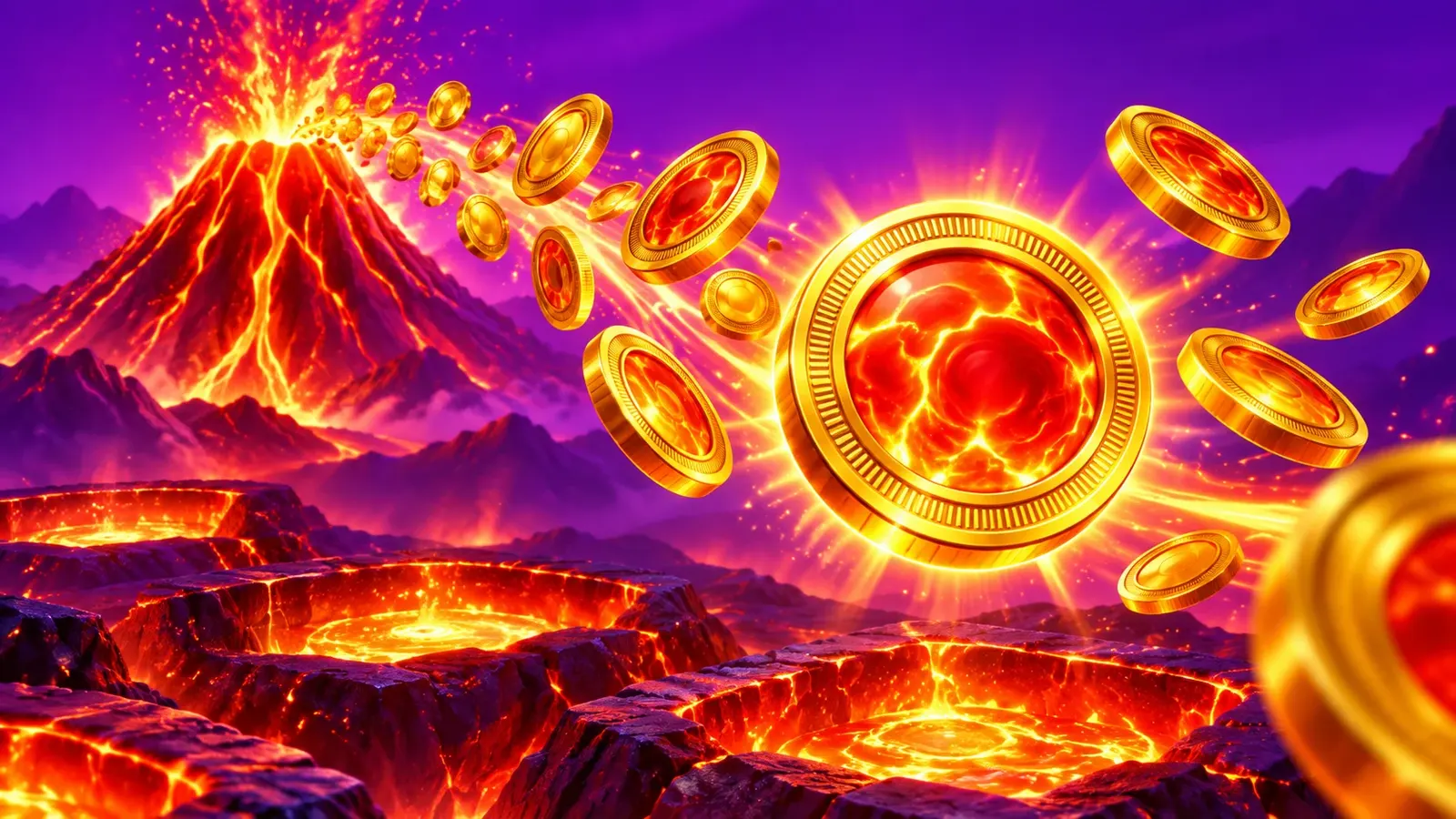 Coin Volcano: screens and mechanics