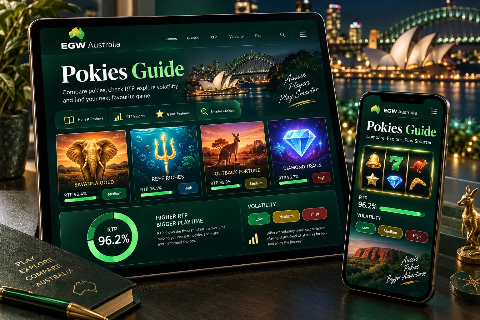 GodisaGeek AU pokies RTP and volatility dashboard